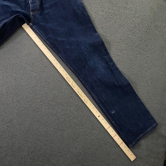 Gustin Selvedge Jeans Mens 38x34 Slim Fit Blue Denim Button Fly Made in USA - Picture 12 of 16